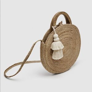 Zara round raffia basket bag
